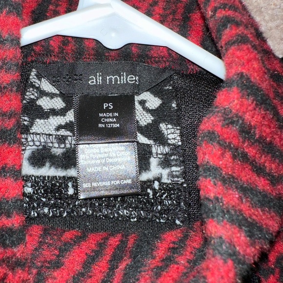 Ali Miles women's mixed material patchwork button down dress coat sweater - Picture 12 of 14